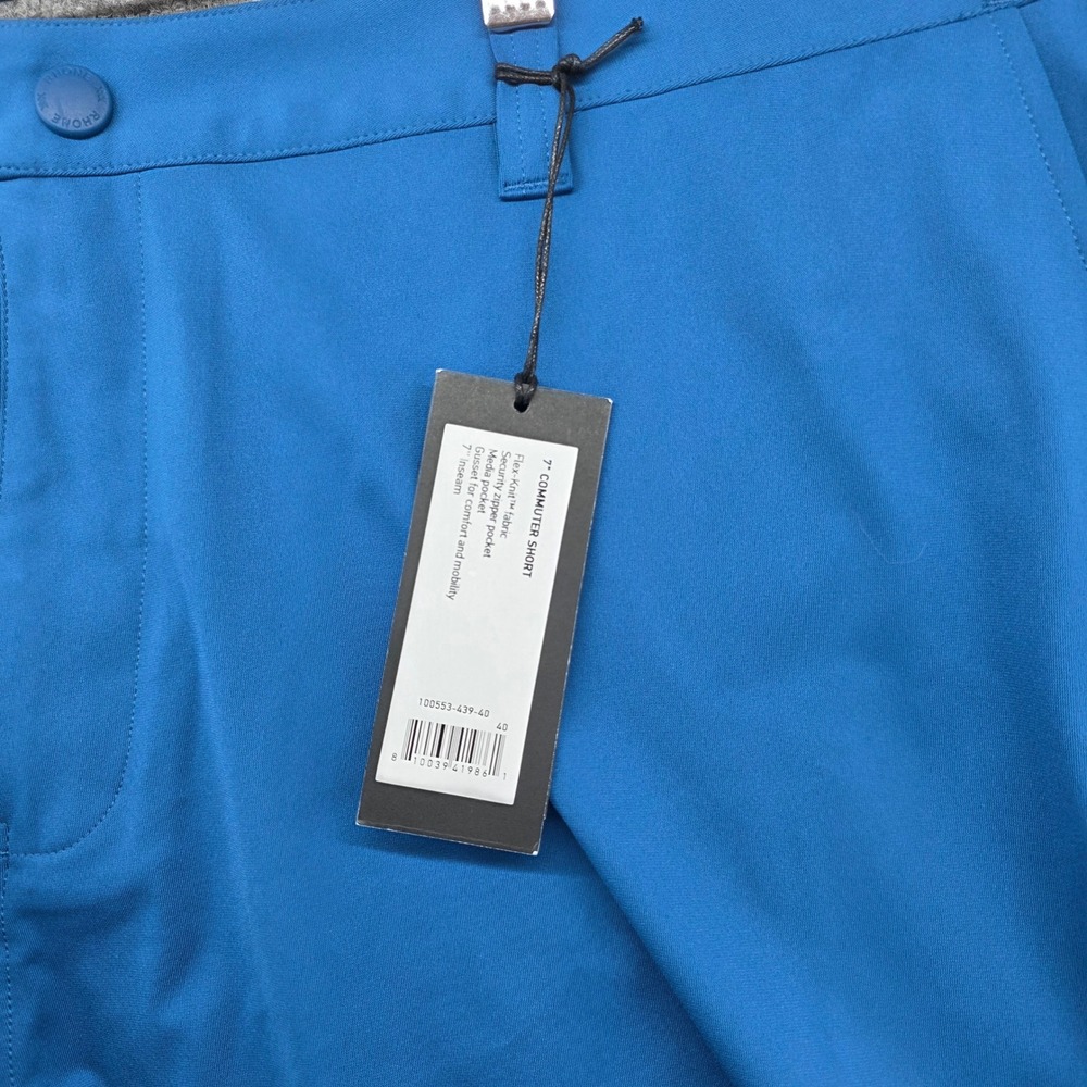 Rhone Commuter Shorts Mens 40 Blue Flex-Knit 7 Inch Inseam Performance Golf NWT - Picture 2 of 6